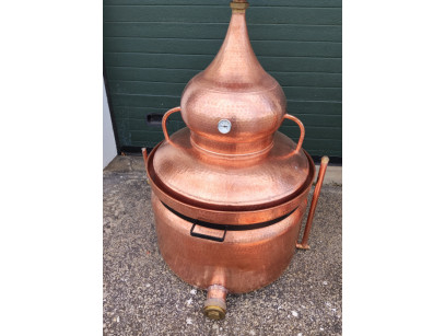 Copper Bain Marie Distiller 200 litres with bottom drain
