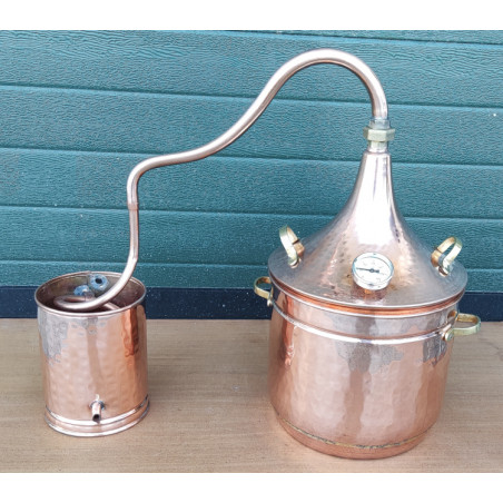 Alambic en cuivre pour plantes de 5 litres avec thermomètre