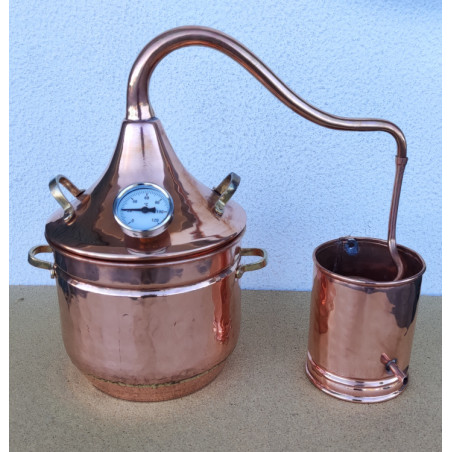 Alambique de cobre 3 litros para plantas con termómetro