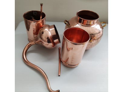 Alembic distiller copper 5 litres Model column handles iron 