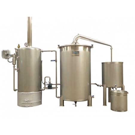 Professional distiller with boiler 1100 liters in stainless steel