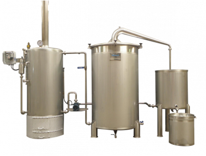machine à distiller avec chaudière pour la distillation des huiles essentielles.