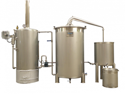planta destiladora de aceites esenciales de 1500 l. en acero inox