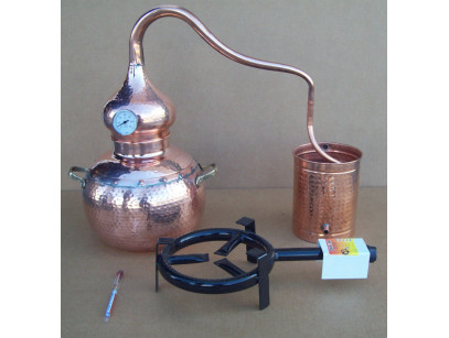 Alambic traditionnel en cuivre 10 litres Thermomètre, Alcoomètre, grille de separation grille de gaz tout compris