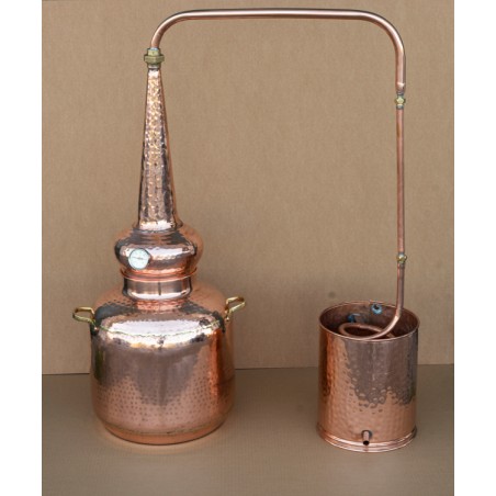 Copper Moonshine Pot Still of 60 litres with thermoter and alcoholmeter.